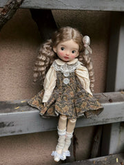 Vintage Floral Blythe 1/6 BJD Grey Dress | ToastDoll