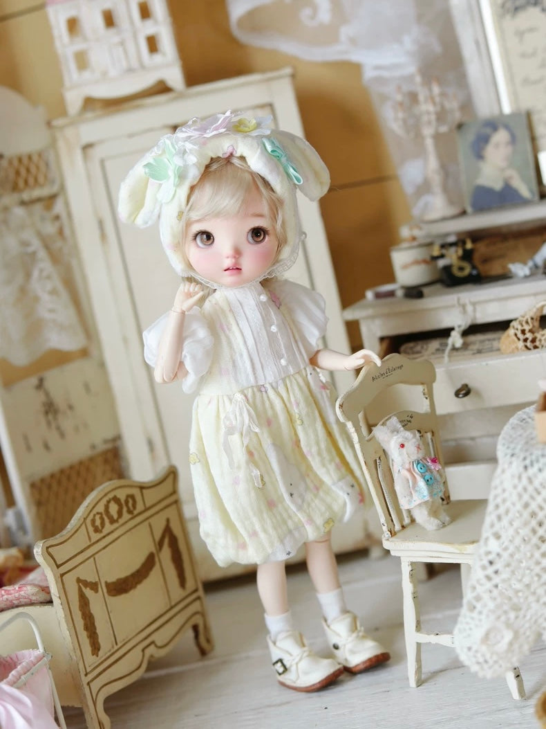 Sweet Cream Blythe BJD Dress Set - Handmade Doll Clothes - ToastDoll