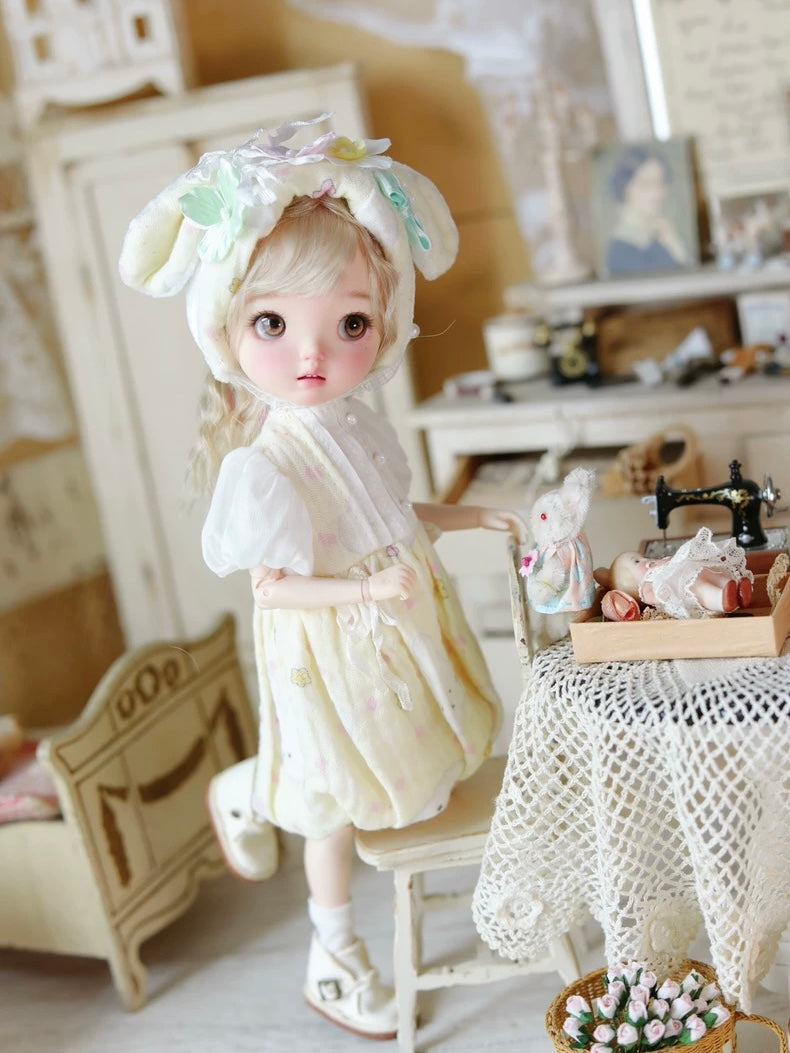 Sweet Cream Blythe BJD Dress Set - Handmade Doll Clothes - ToastDoll