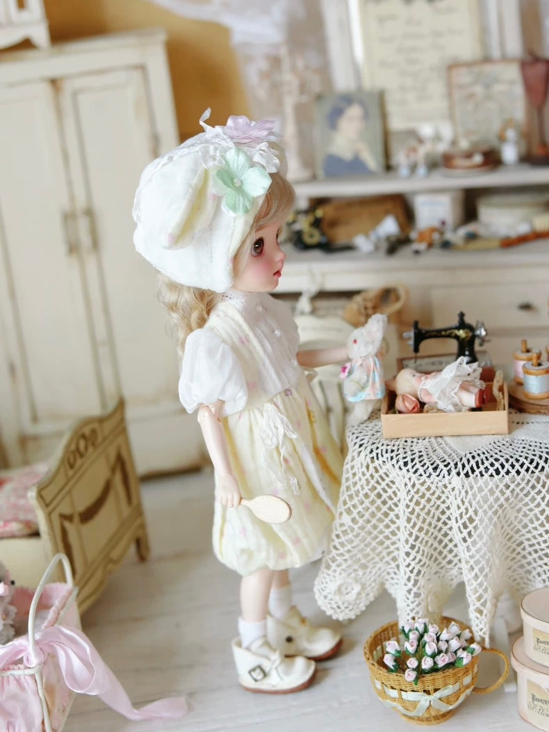 Sweet Cream Blythe BJD Dress Set - Handmade Doll Clothes - ToastDoll