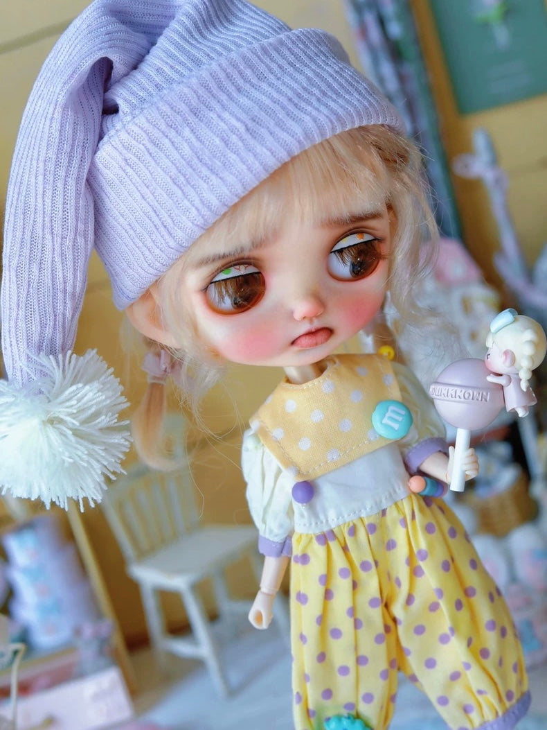 Yellow Purple Clown Blythe Outfit - Handmade Doll Clothes - ToastDoll