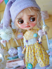 Yellow Purple Clown Blythe Set On Doll Display | ToastDoll