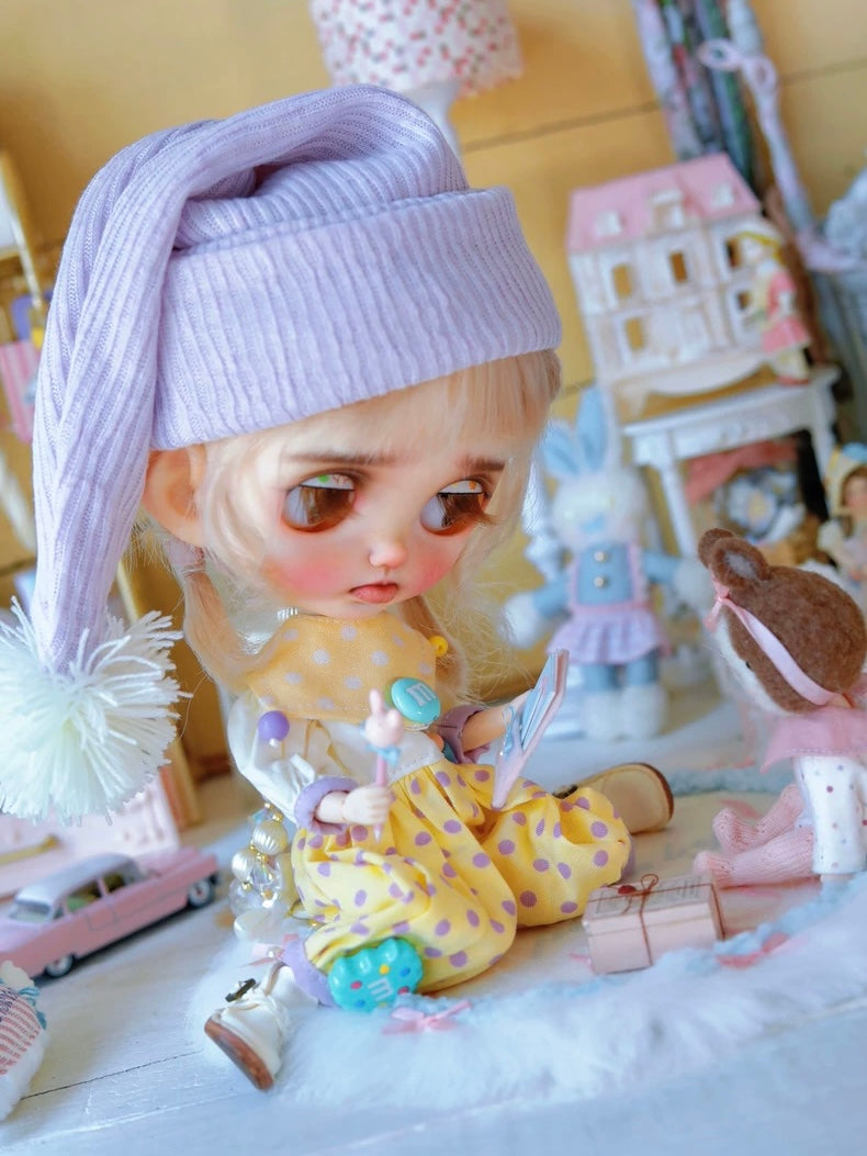 Yellow Purple Clown Blythe Outfit - Handmade Doll Clothes - ToastDoll
