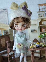 Sweet Light Green Blythe Dress Set - Handmade Doll Clothes - ToastDoll