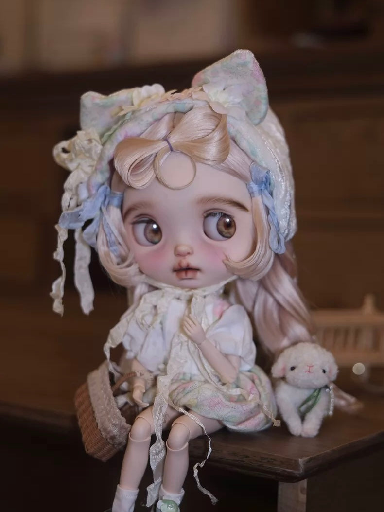 Floral Bunny Blythe BJD Dress Set - Handmade Doll Clothes - ToastDoll