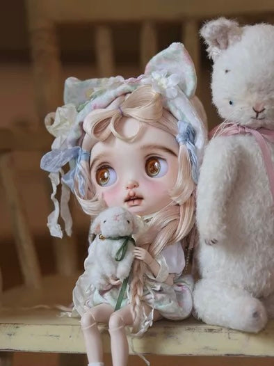 Floral Bunny Blythe BJD Dress Set - Handmade Doll Clothes - ToastDoll