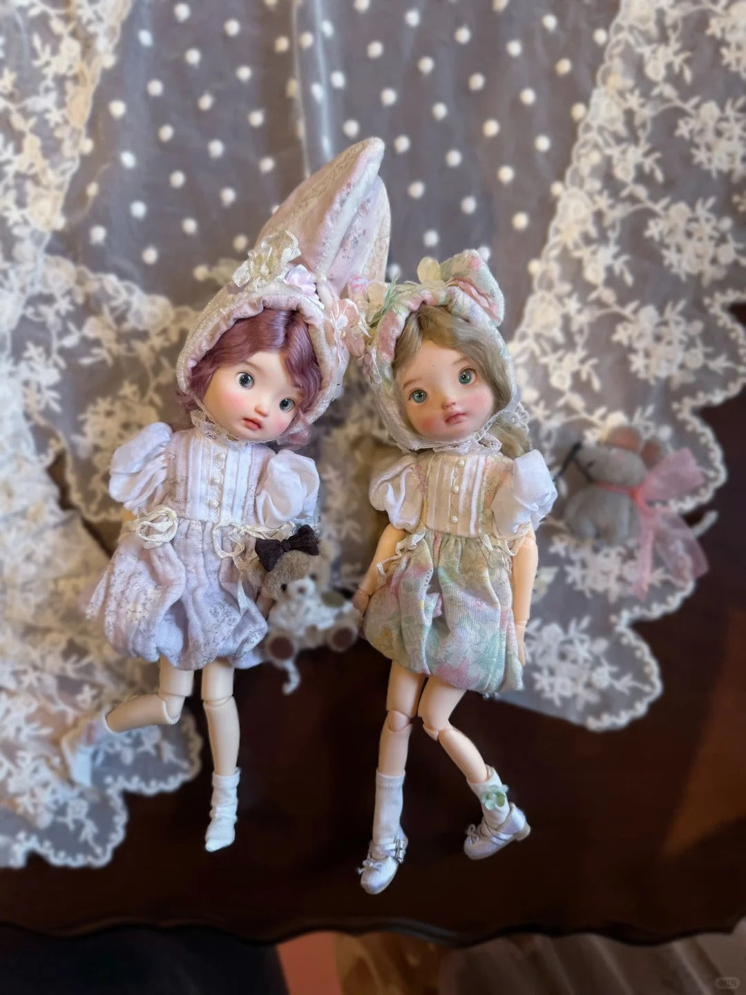 Floral Bunny Blythe BJD Dress Set - Handmade Doll Clothes - ToastDoll