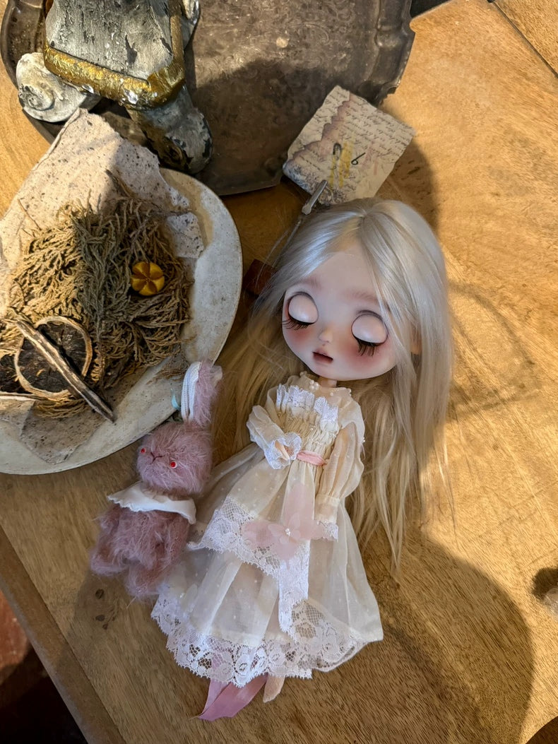 Soft Lace Dress Blythe BJD Outfit - Handmade Doll Clothes - ToastDoll