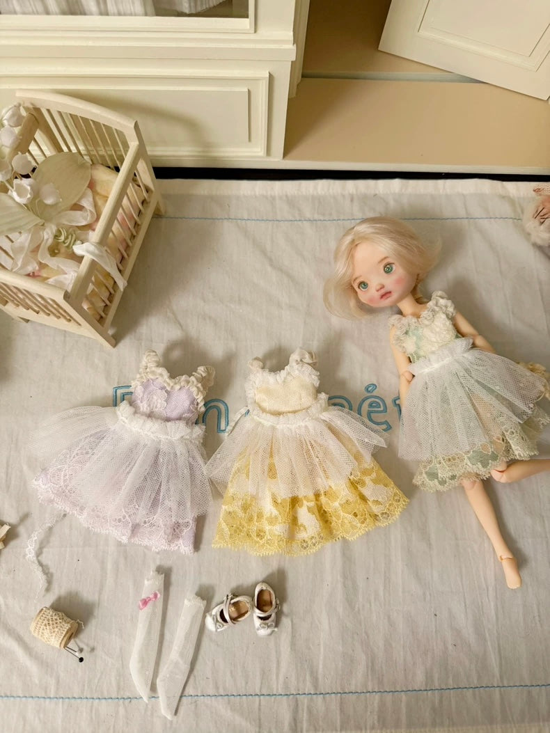 Colorful Lace Tulle Blythe BJD Set - Handmade Doll Clothes - ToastDoll