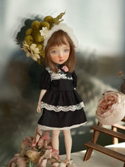 Vintage Black Lace Blythe BJD Dress - Handmade Doll Clothes - ToastDoll