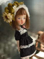 Vintage Black Lace Blythe BJD Dress - Handmade Doll Clothes - ToastDoll