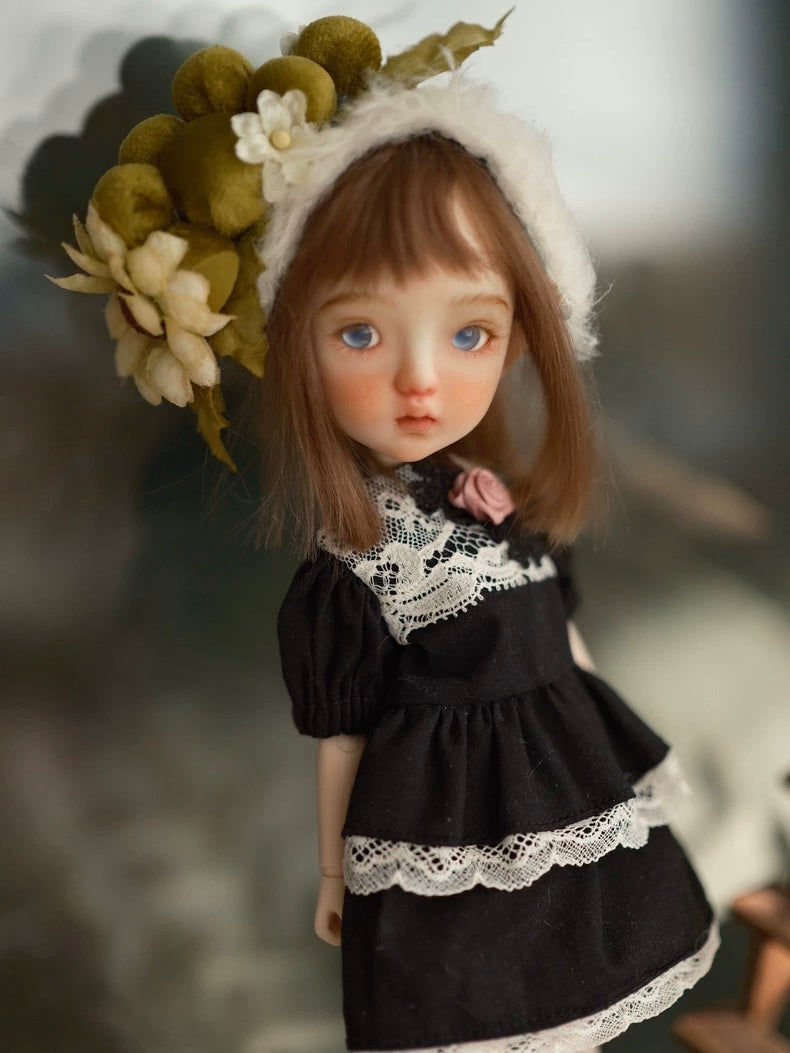 Vintage Black Lace Blythe BJD Dress - Handmade Doll Clothes - ToastDoll