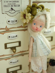 Green Floral BJD Dress - Handmade Doll Clothes - ToastDoll