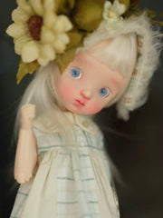 Green Floral BJD Dress - Handmade Doll Clothes - ToastDoll