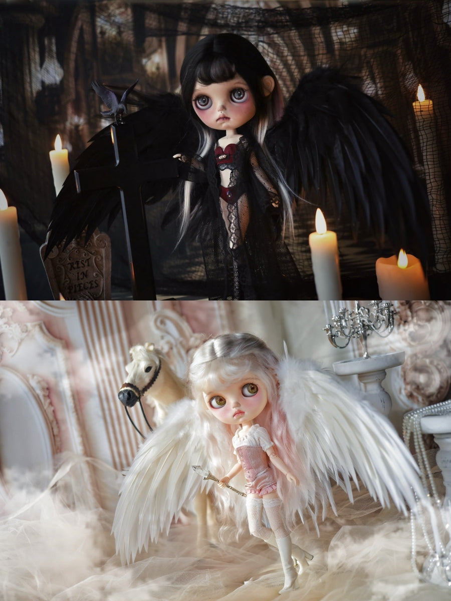 Twin Souls of Light and Dark Custom Blythe OOAK - Twins Doll - ToastDoll