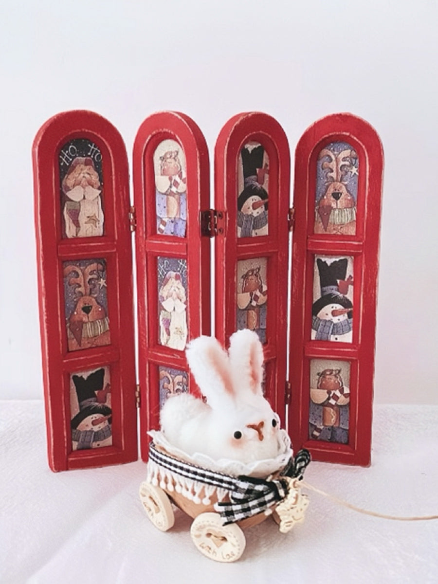 Handmade Doll Miniature Props for BJD/Blythe,  Bunny with Walnut Shell Car