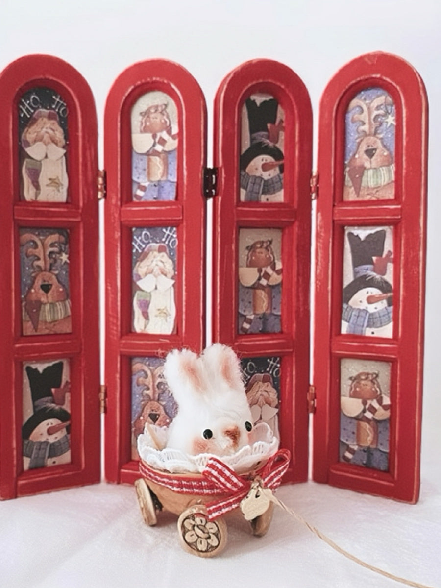 Handmade Doll Miniature Props for BJD/Blythe,  Bunny with Walnut Shell Car