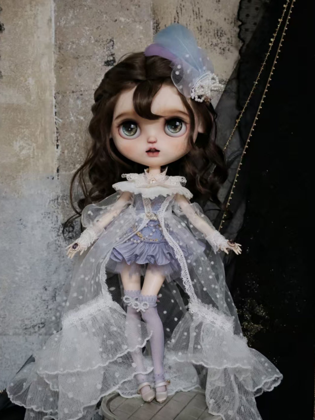 Handmade Outfit for Blythe/Pullip/Obitsu,Antique-Style Lace Tea Dress Set