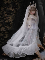 Handmade Outfit for BJD, Antique-Style Lace Tea Dress Set