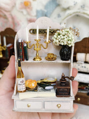 1/6 1/12 Scale Miniature Dollhouse Display Shelf with Mini Trinkets