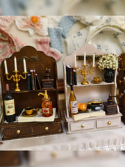 1/6 1/12 Scale Miniature Dollhouse Display Shelf with Mini Trinkets