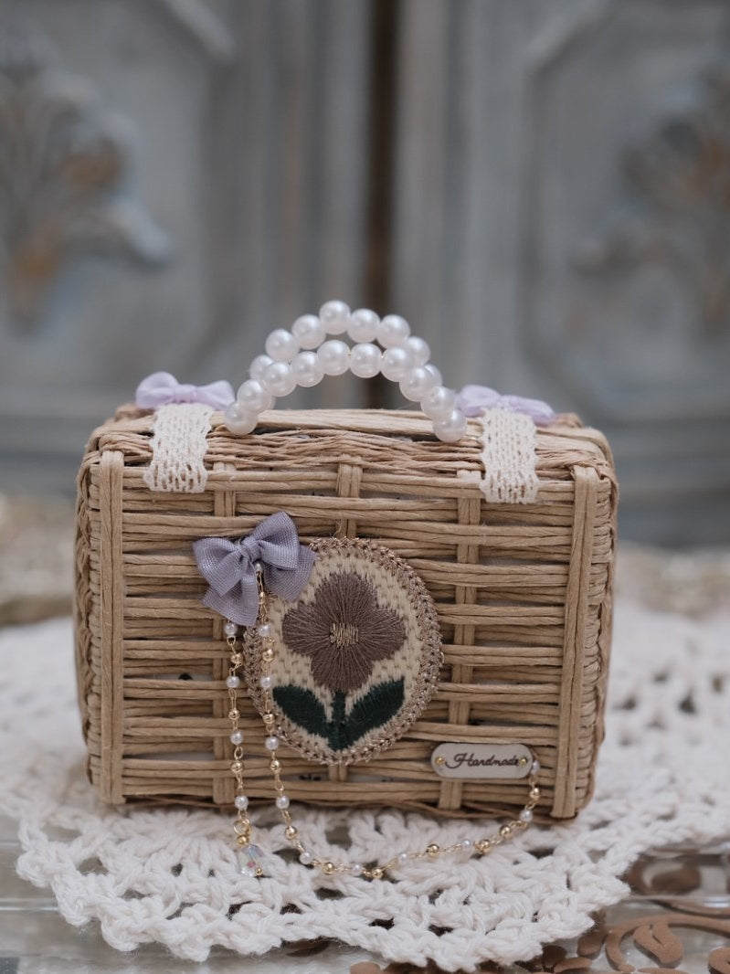 1/6 1/12 Scale Miniature Dollhouse Woven Carry Case