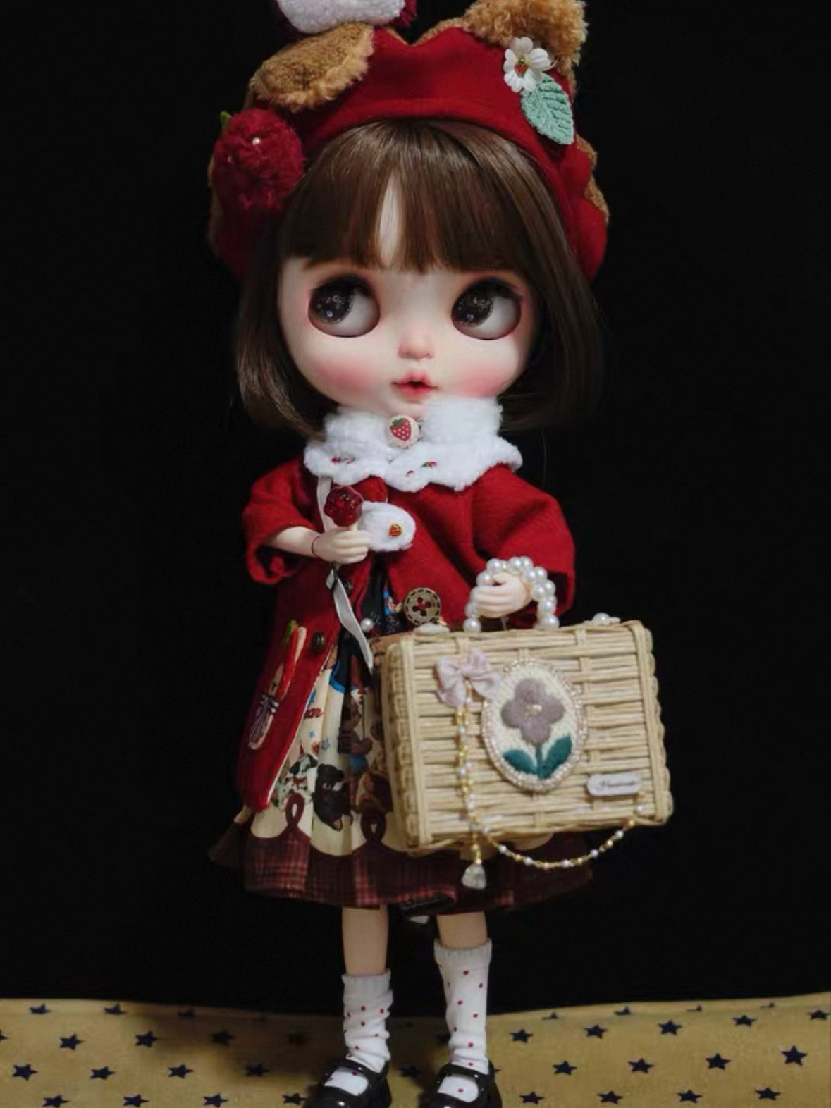 1/6 1/12 Scale Miniature Dollhouse Woven Carry Case