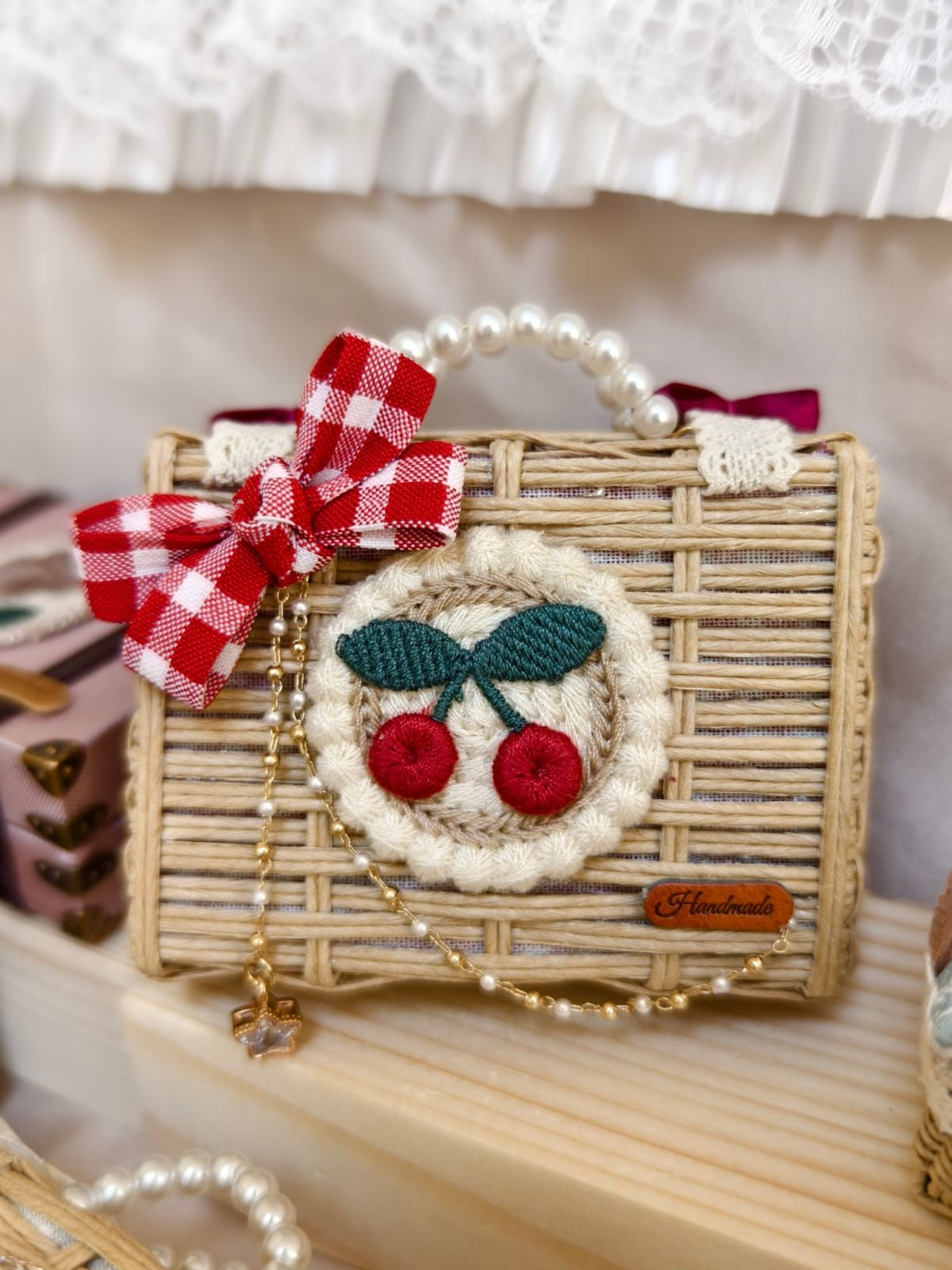 1/6 1/12 Scale Miniature Dollhouse Woven Carry Case