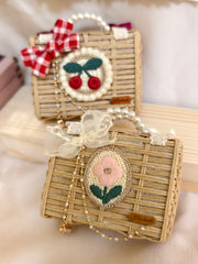 1/6 1/12 Scale Miniature Dollhouse Woven Carry Case
