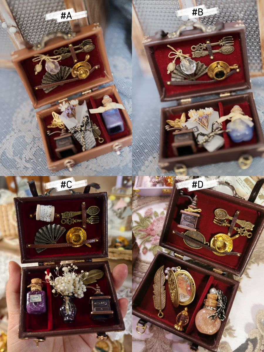 1/6 1/12 Scale Miniature Dollhouse Leather Carry Case