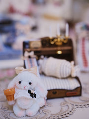 1/6 1/12 Scale Miniature Doll Bed with Plushie & Accessories