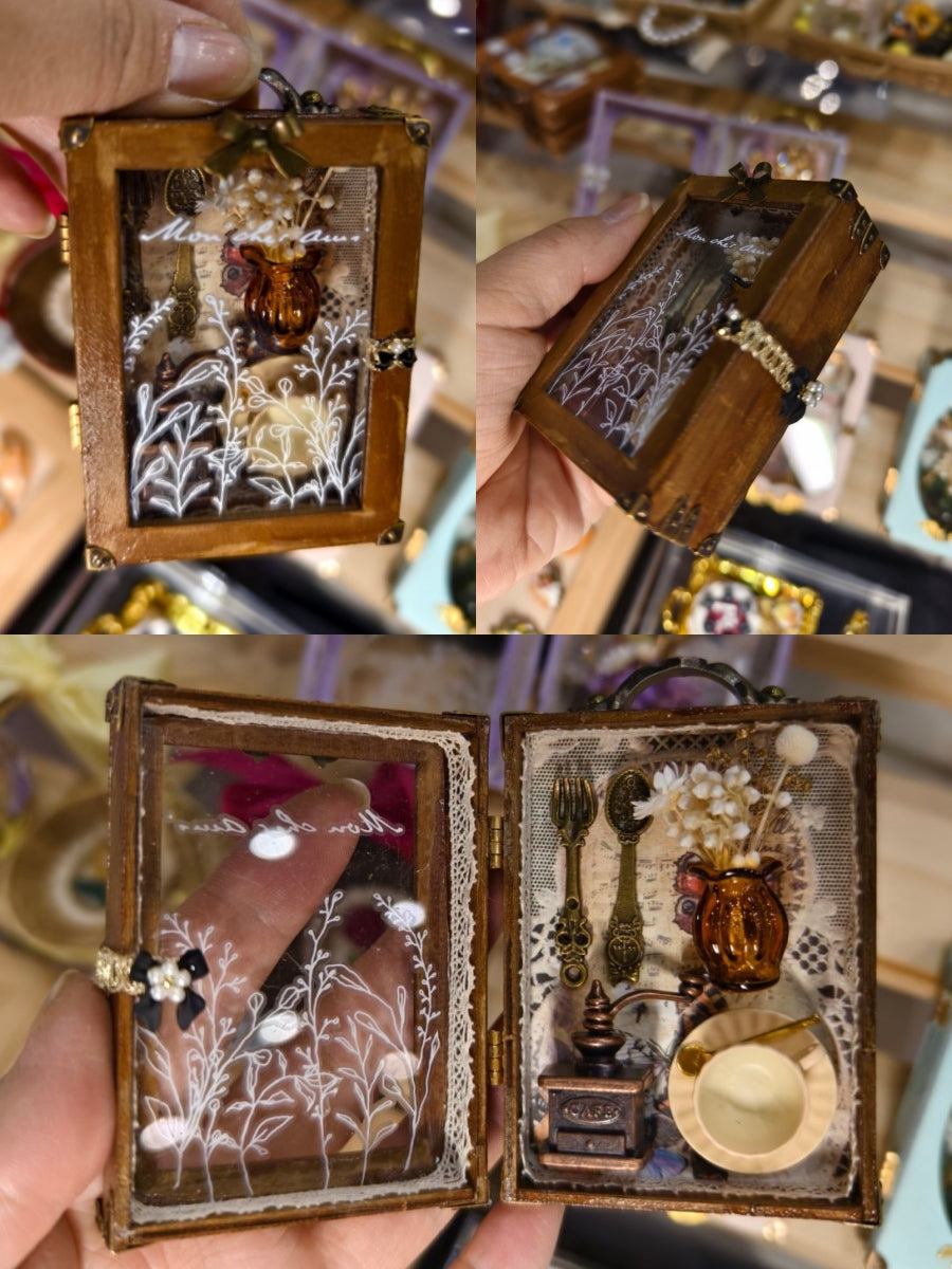 1/6 1/12 Scale Miniature Table Setting Kit in a Display Case