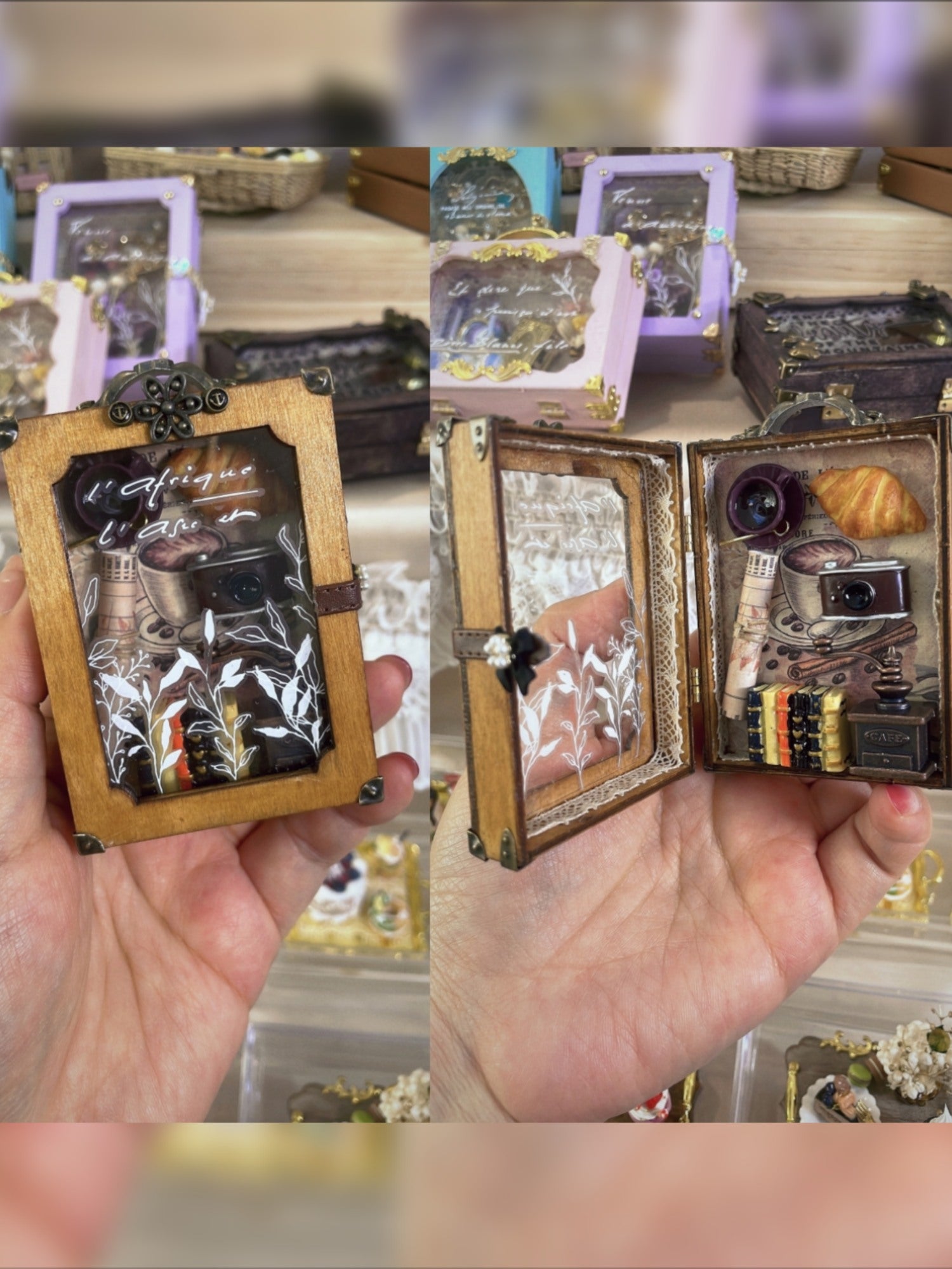1/6 1/12 Scale Miniature Table Setting Kit in a Display Case