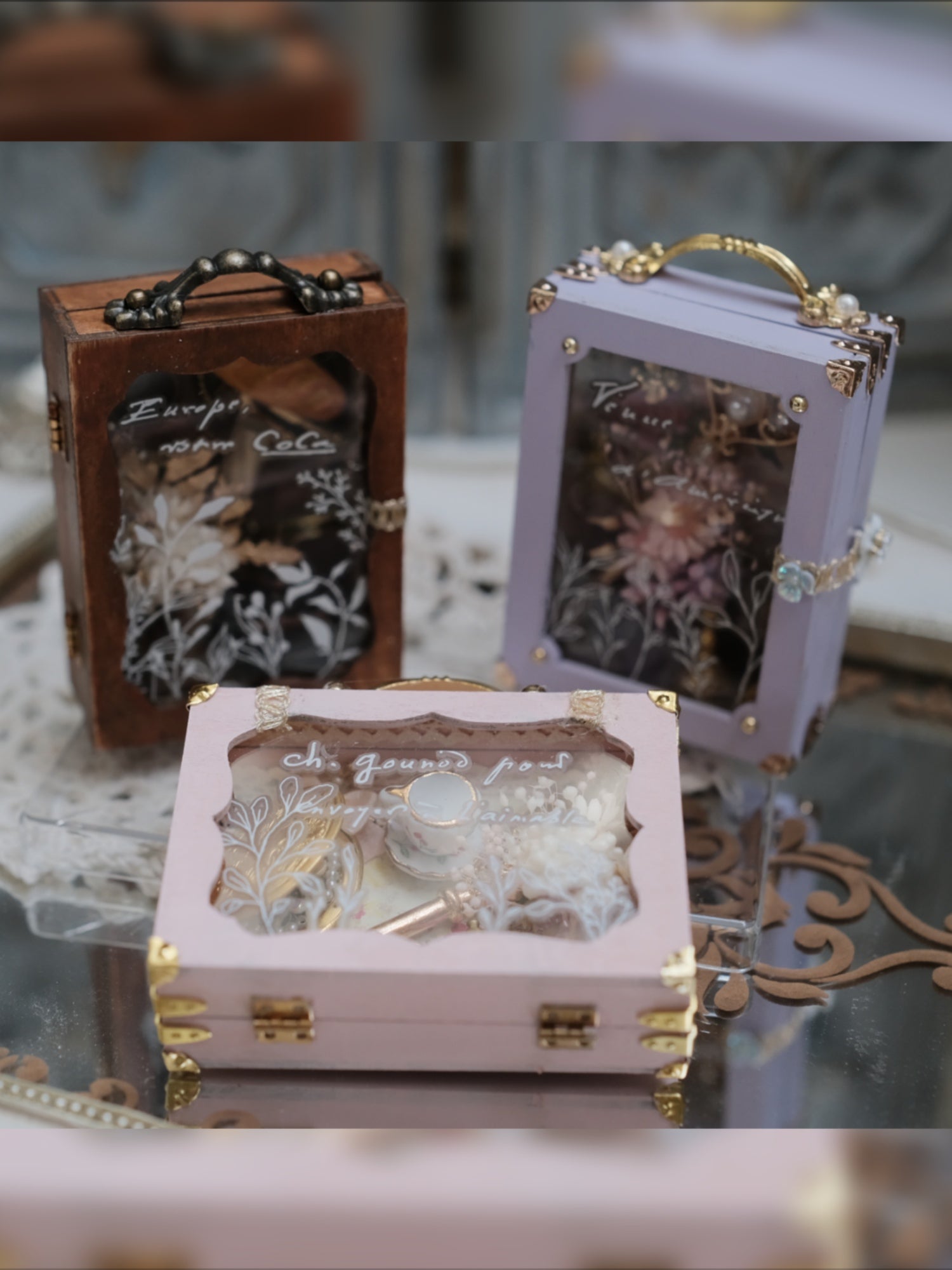 1/6 1/12 Scale Miniature Table Setting Kit in a Display Case