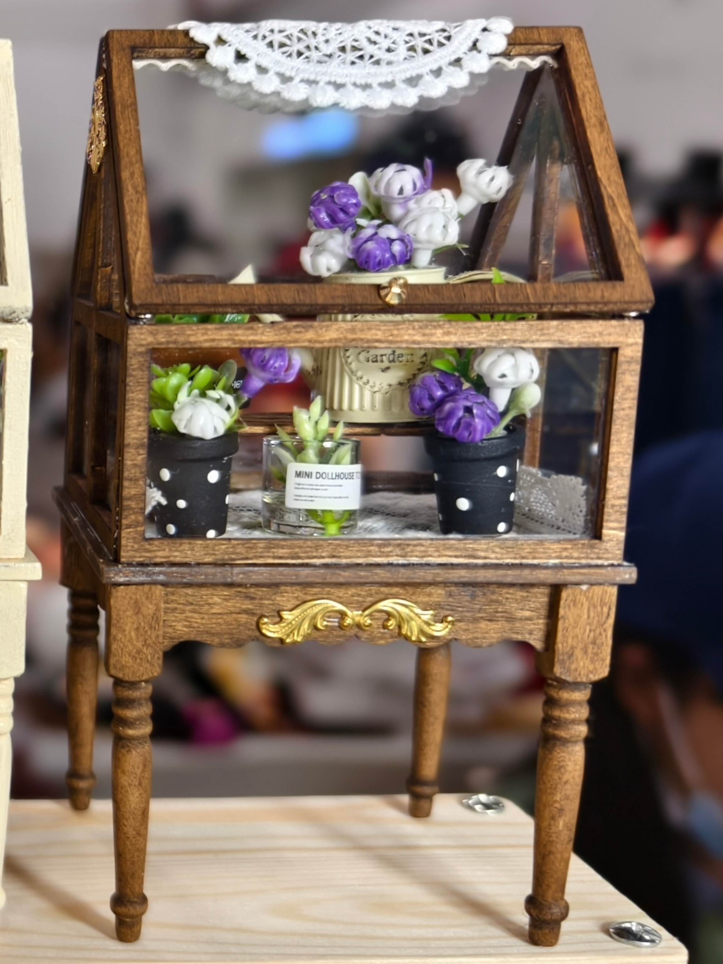 1/6 1/12 Scale Miniature Dollhouse Secret Garden Miniature Floral Showcase