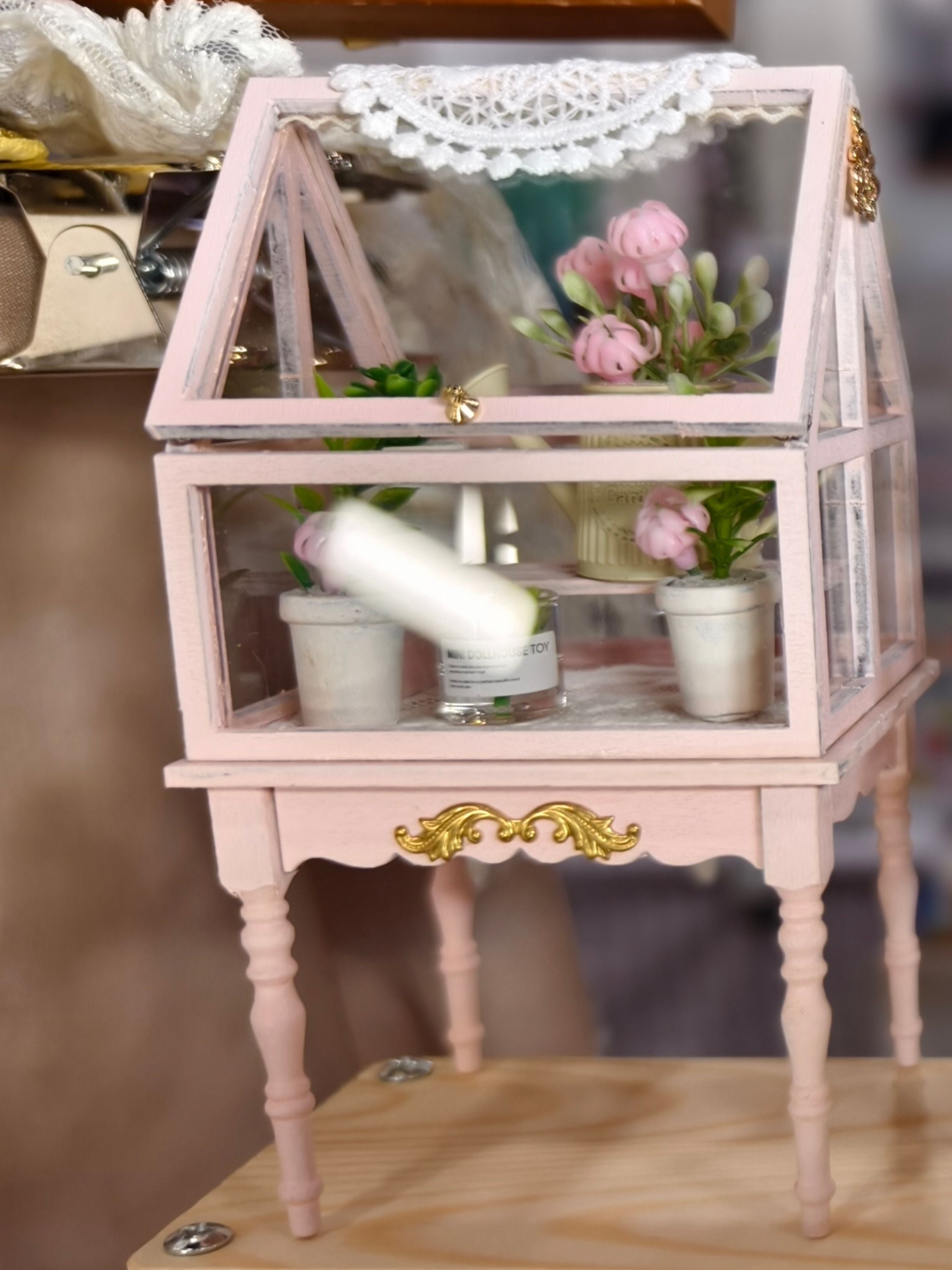 1/6 1/12 Scale Miniature Dollhouse Secret Garden Miniature Floral Showcase