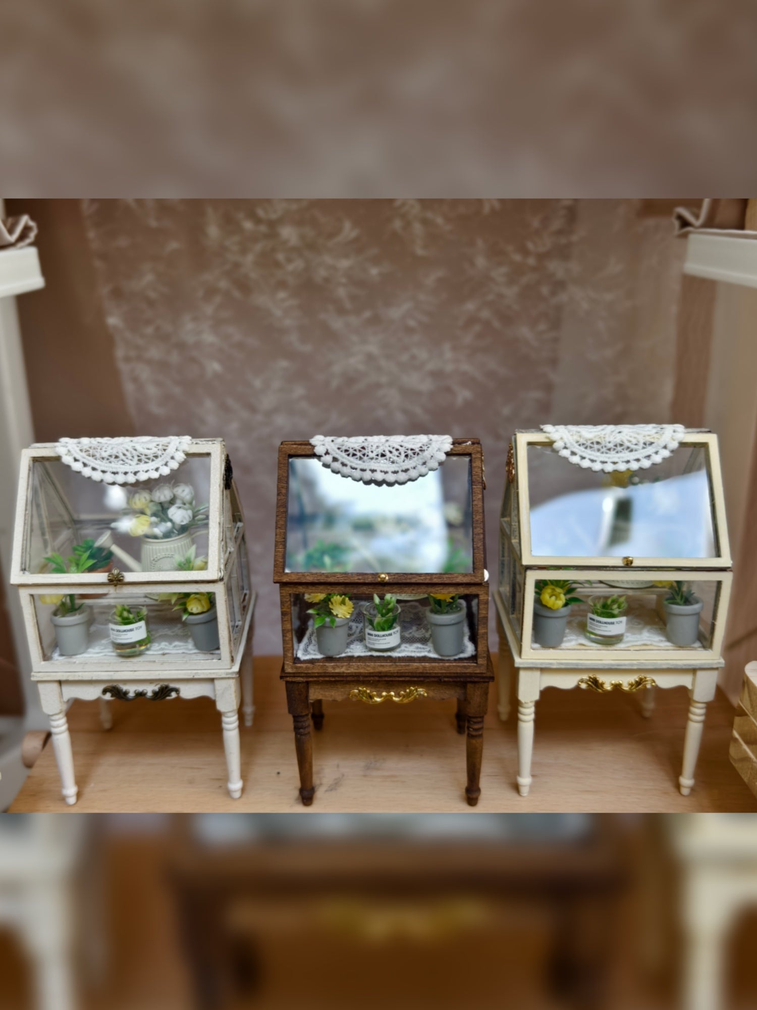 1/6 1/12 Scale Miniature Dollhouse Secret Garden Miniature Floral Showcase
