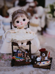 1/6 1/12 Scale Miniature Dollhouse Animal Cart with Miniature Accessories