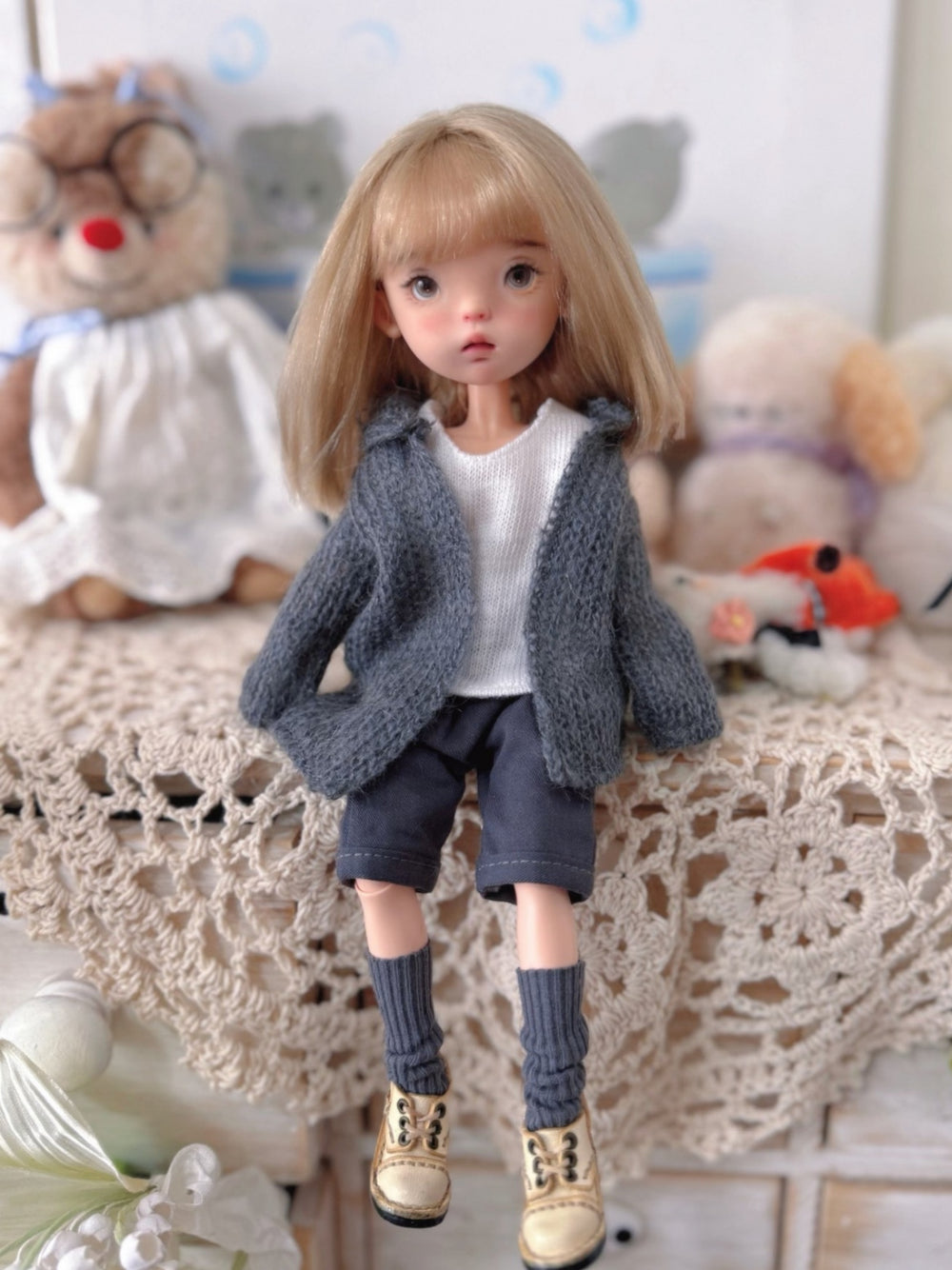 Casual Grey Knit Blythe 1/6 BJD Outfit | ToastDoll