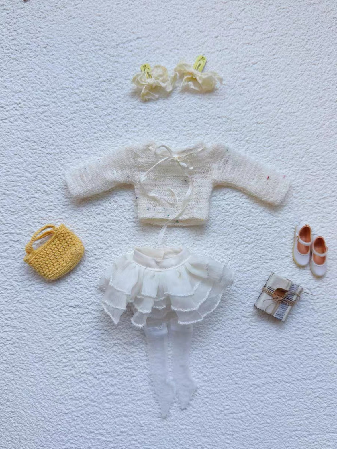 Sheer Knit Silk Blythe 1/6 BJD Outfit Flat Lay | ToastDoll