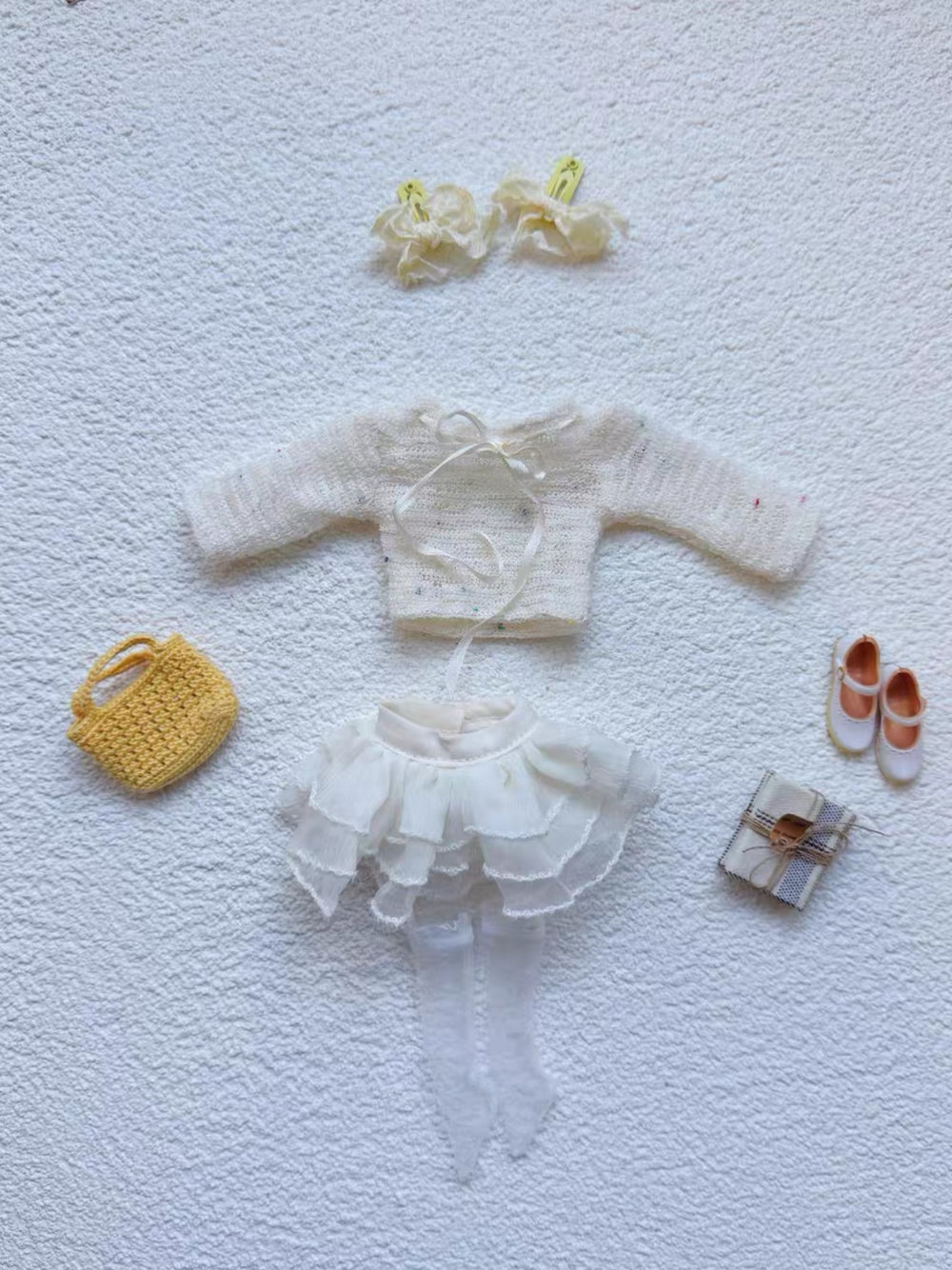 Sheer Knit Silk Blythe 1/6 BJD Outfit Flat Lay | ToastDoll