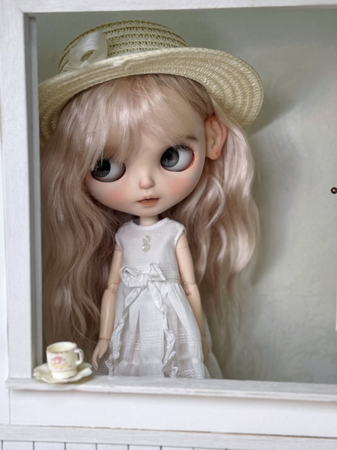 Minimal White Blythe 1/6 BJD Dress Set - Handmade Doll Clothes - ToastDoll