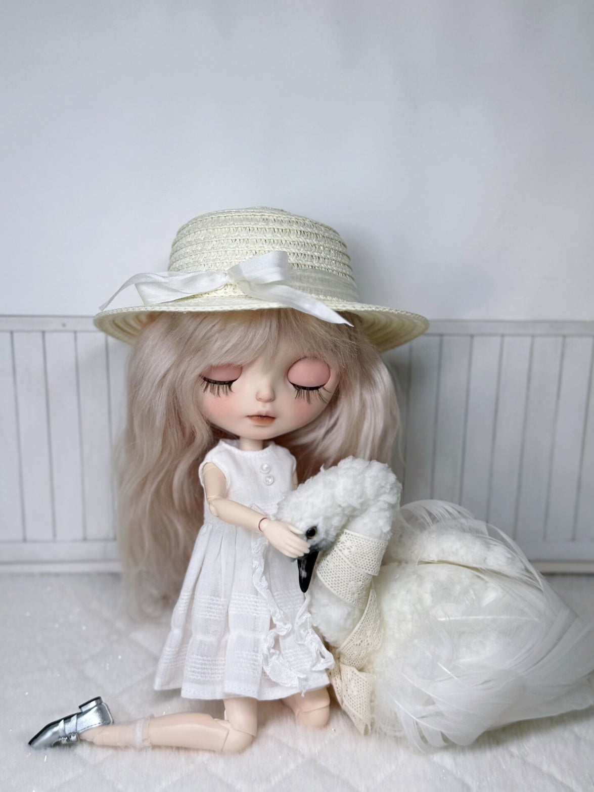 Minimal White Blythe 1/6 BJD Dress Set - Handmade Doll Clothes - ToastDoll