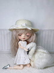 Minimal White Blythe 1/6 BJD Dress Set - Handmade Doll Clothes - ToastDoll