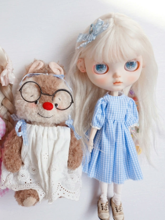 Fresh Casual Gingham Blythe Outfit  Front View | ToastDoll