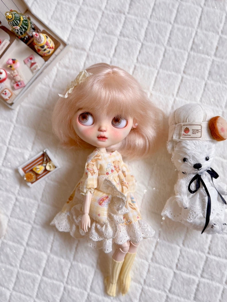 Bakery Girl Blythe 1/6 BJD Outfit - Handmade Doll Clothes - ToastDoll