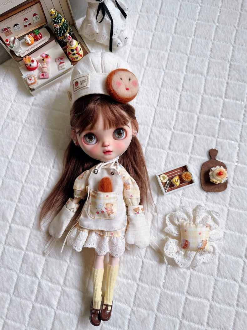 Bakery Girl Blythe 1/6 BJD Outfit - Handmade Doll Clothes - ToastDoll