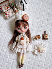 Bakery Girl Blythe 1/6 BJD Outfit - Handmade Doll Clothes - ToastDoll