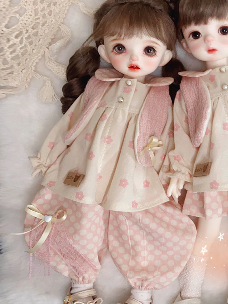 Handmade Outfit for Blythe/ Ob24/ Ob22/ 1/6 BJD, Pink Flower clothes