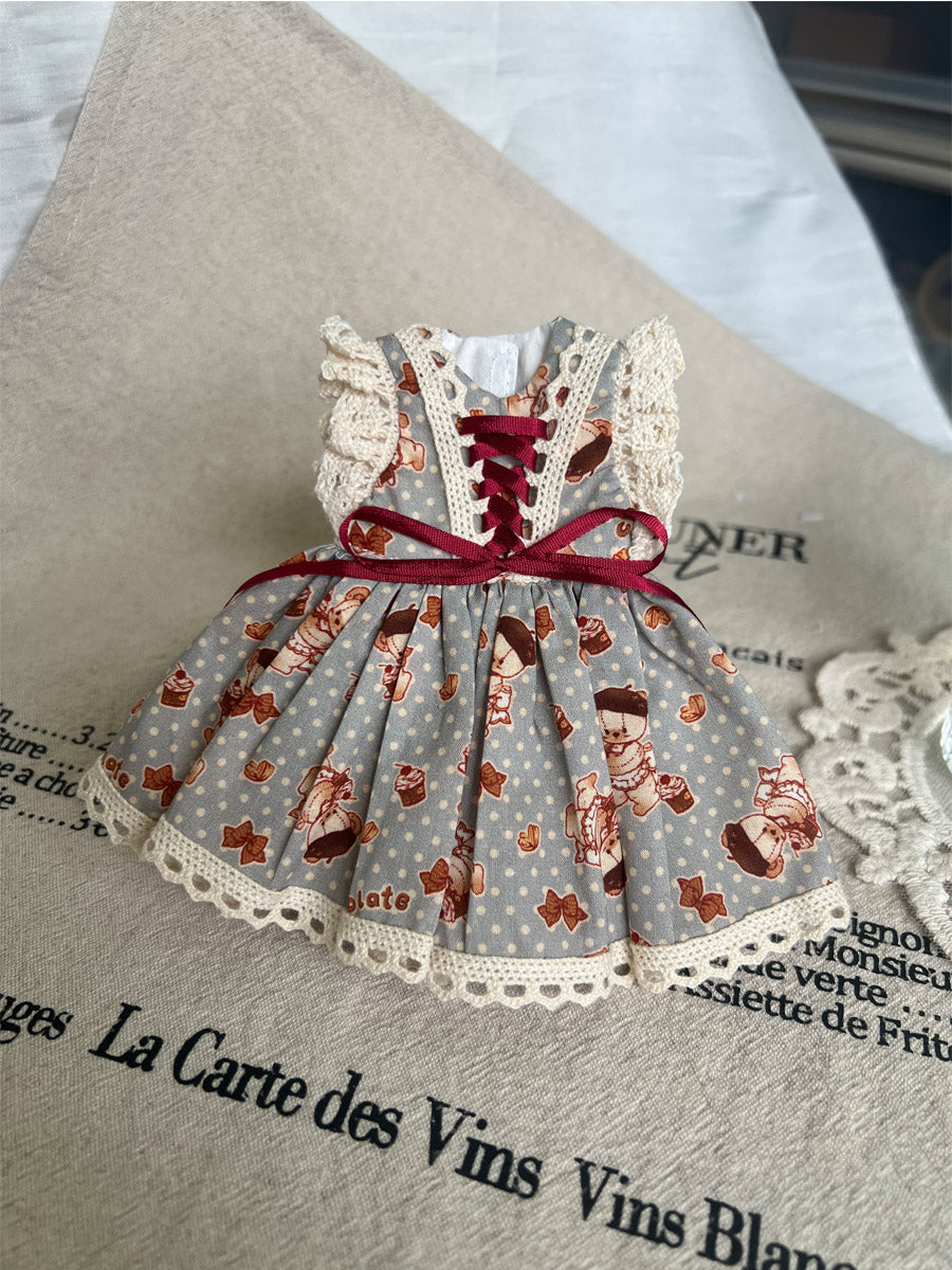 Handmade Outfit for Blythe/ Ob24/ Ob22/ 1/6 BJD, Bear Dress